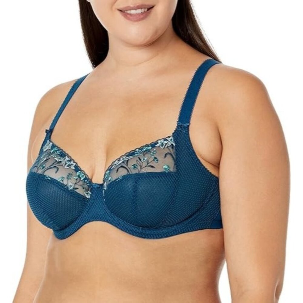 Elomi J Hook Charley Floral Bra in Petrol ( 36I )